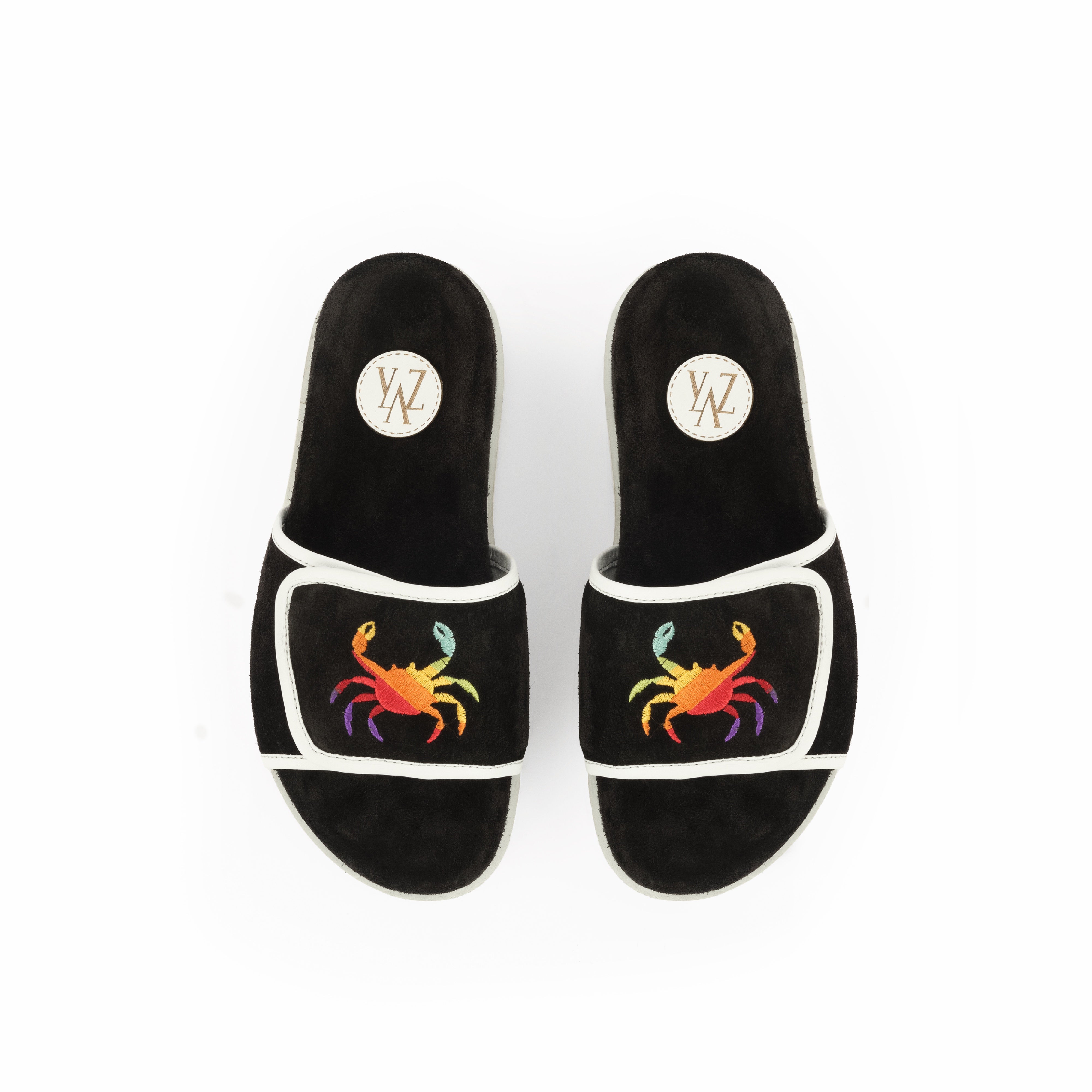 PHIN SUEDE SLIDES - BLACK