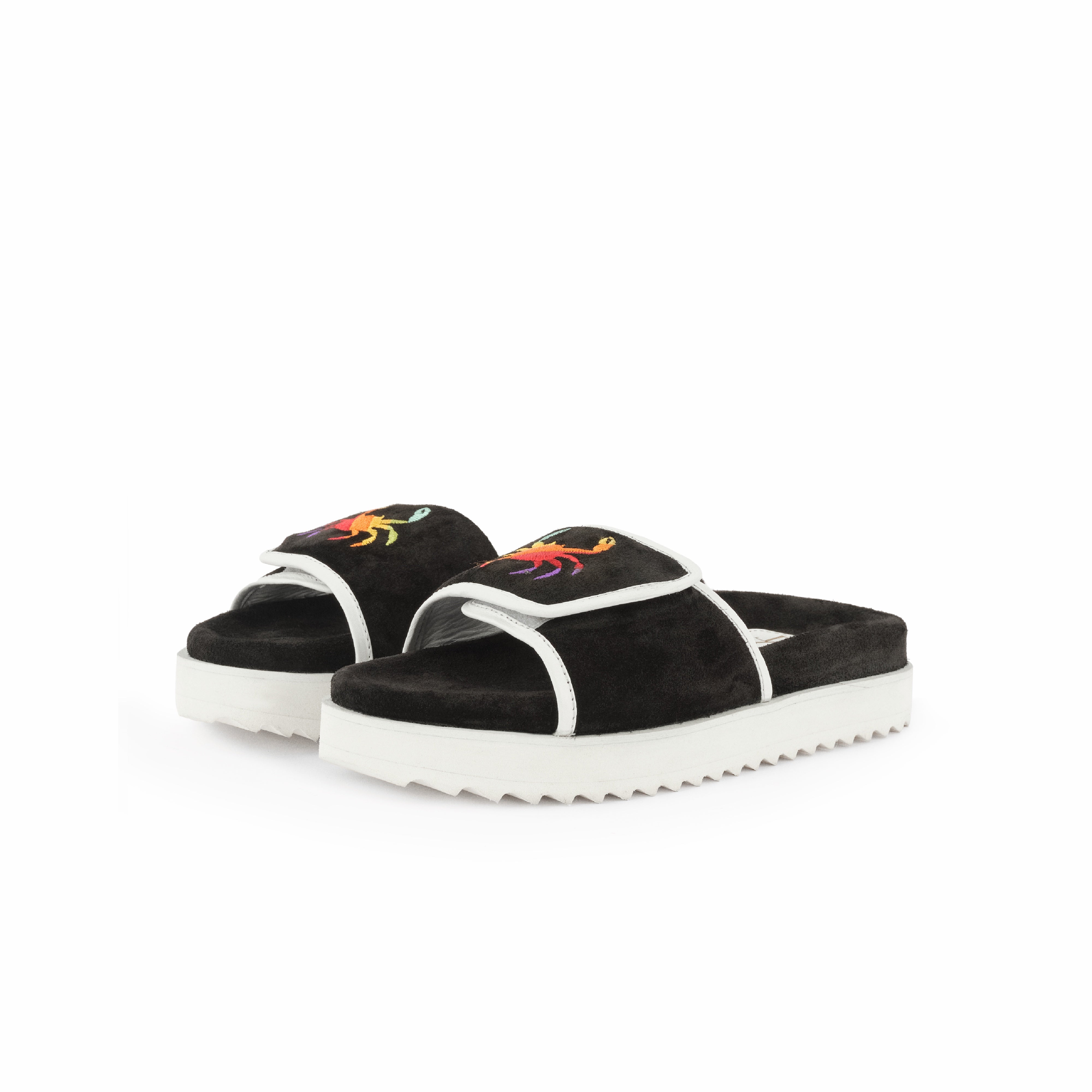 PHIN SUEDE SLIDES - BLACK