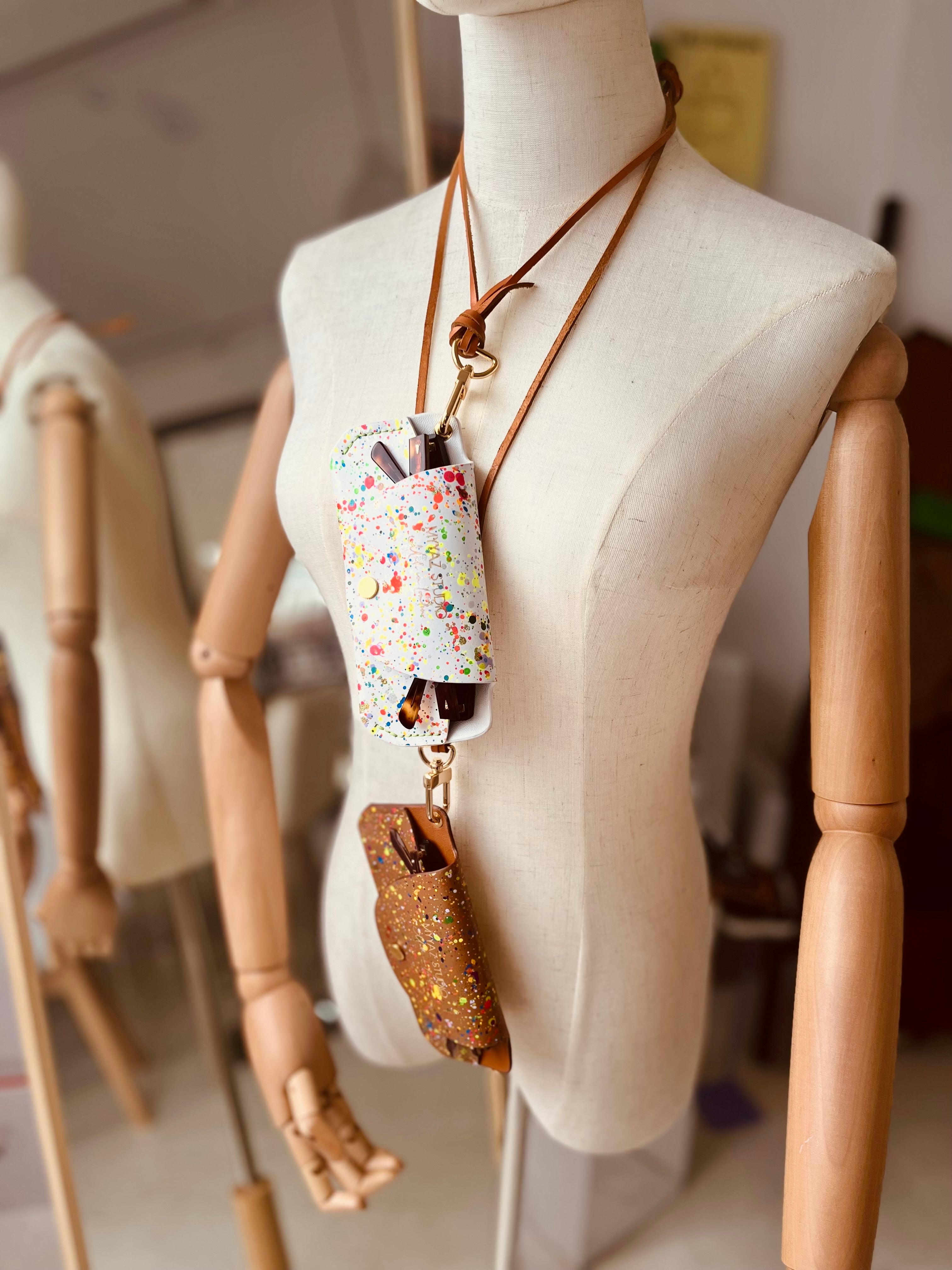 Handmade Leather Sunglasses Case - Caramel